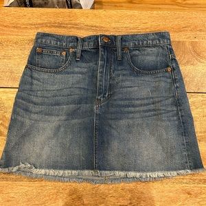 Madewell Frayed Jean Skirt